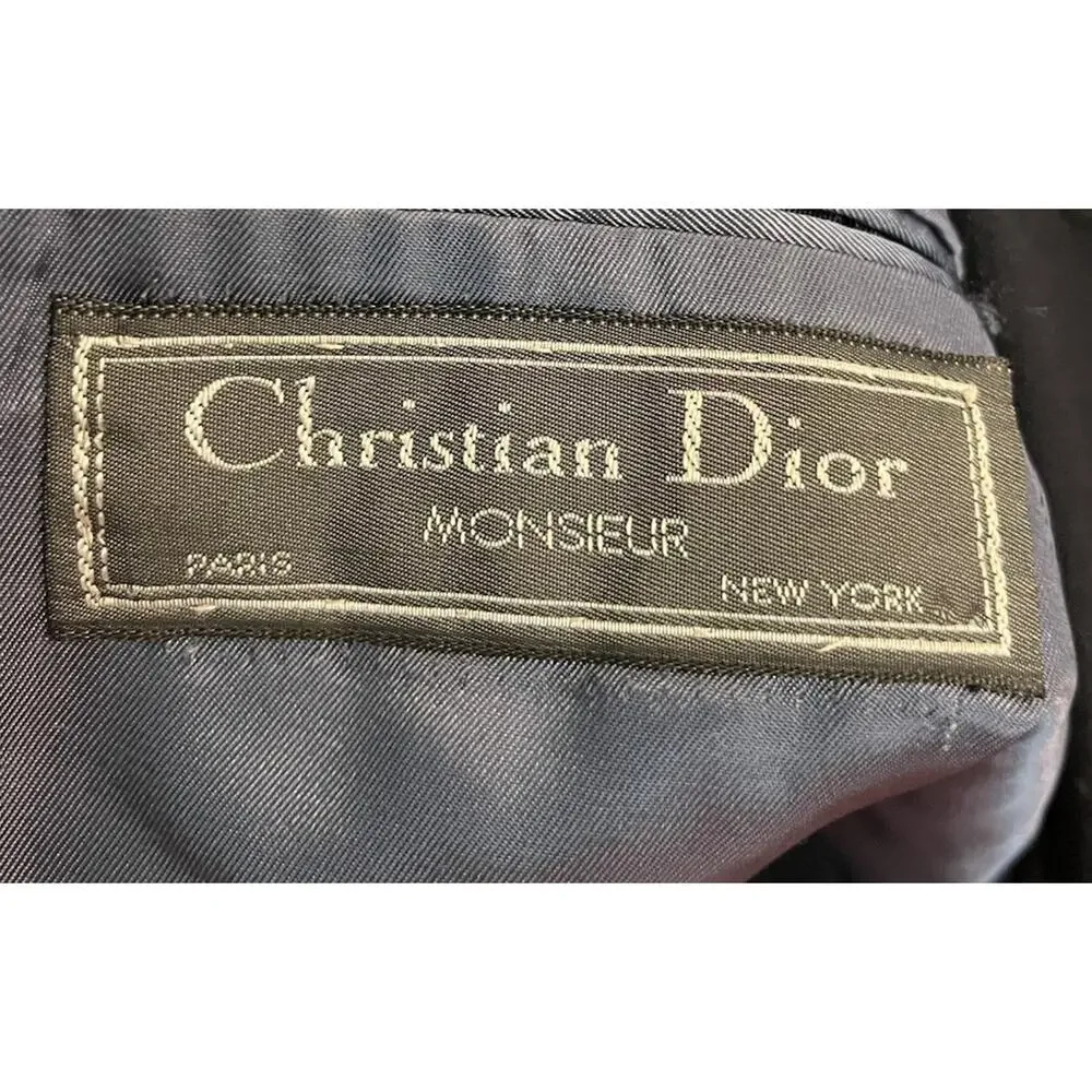 Christian‎ Dior Monsieur Navy Gold Buttons Hand Tailored Mens Blazer Size 48